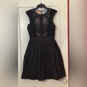 Nue by Shani Elegant Black Lace Mini Dress